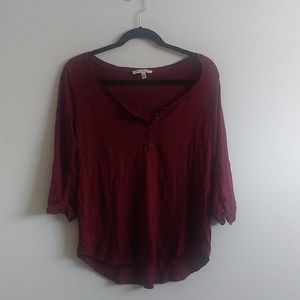 Maroon henley style tee